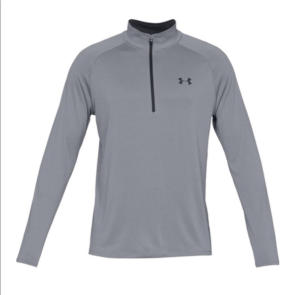 New Under Armour 1/2 Zip Long Sleeve Light Gray - Picture 4 of 7
